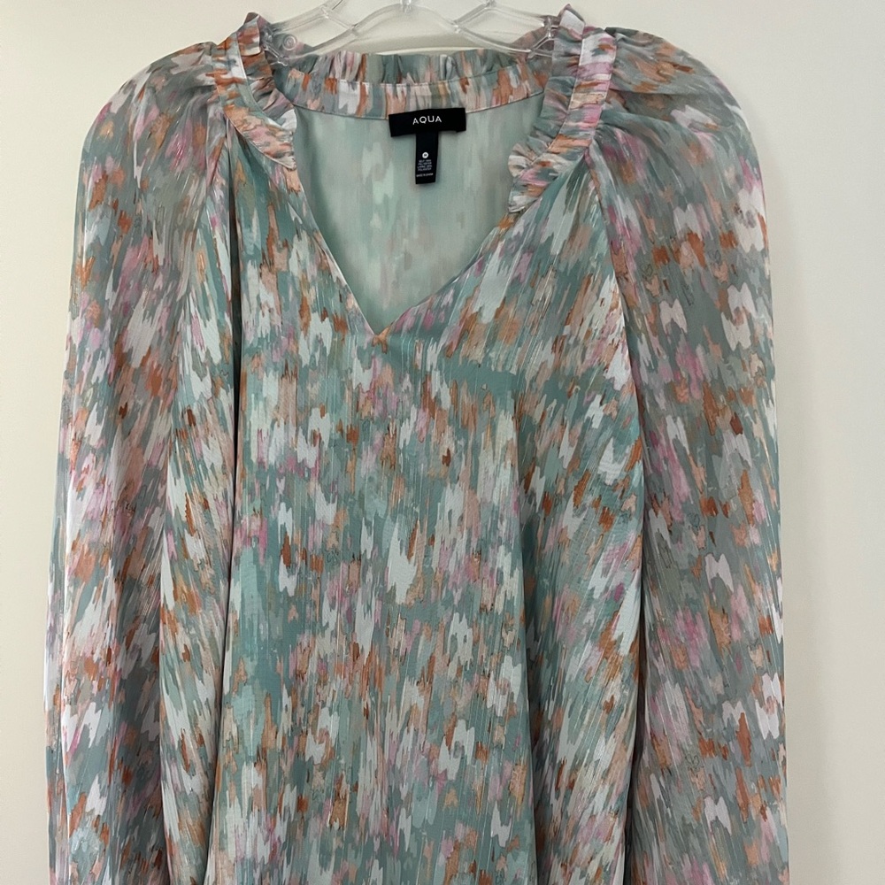 Aqua Pastel Elegance blouse